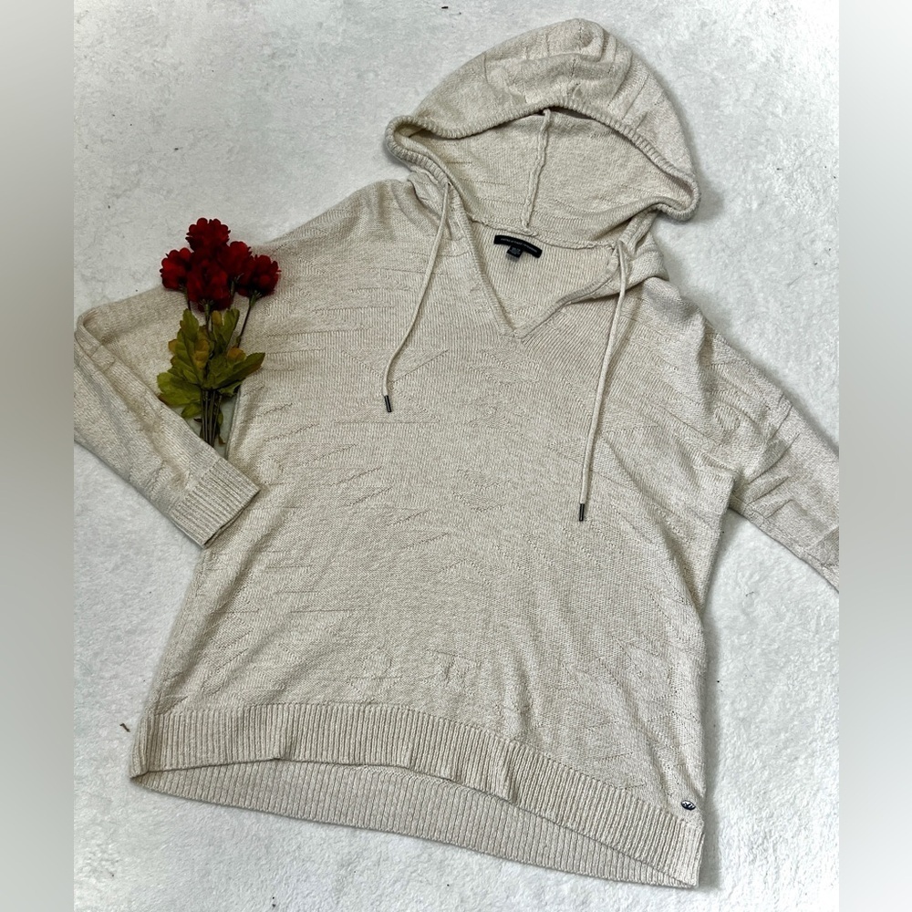 American Eagle Beachy Boho Knit Hooded Sweater - XS